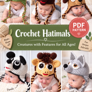 Crochet Animal Hat Patterns for Babies – PDF Pattern Set