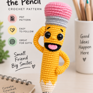 Bobby the Pencil Crochet Pattern – Cute Pencil PDF