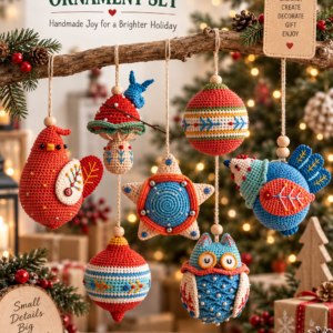 Christmas Crochet Ornament Set Pattern – PDF