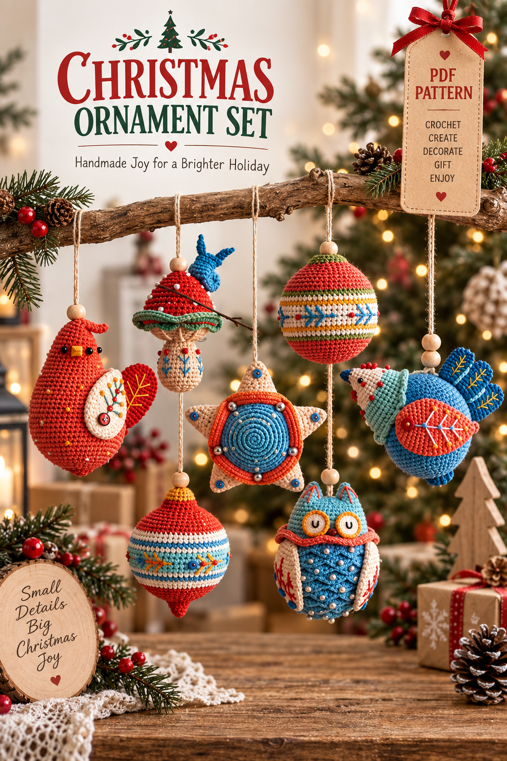 Christmas Crochet Ornament Set Pattern – PDF