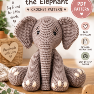Bubba the Elephant Amigurumi Crochet Pattern – PDF