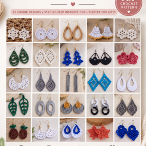 25 Crochet Earrings Patterns – PDF Collection